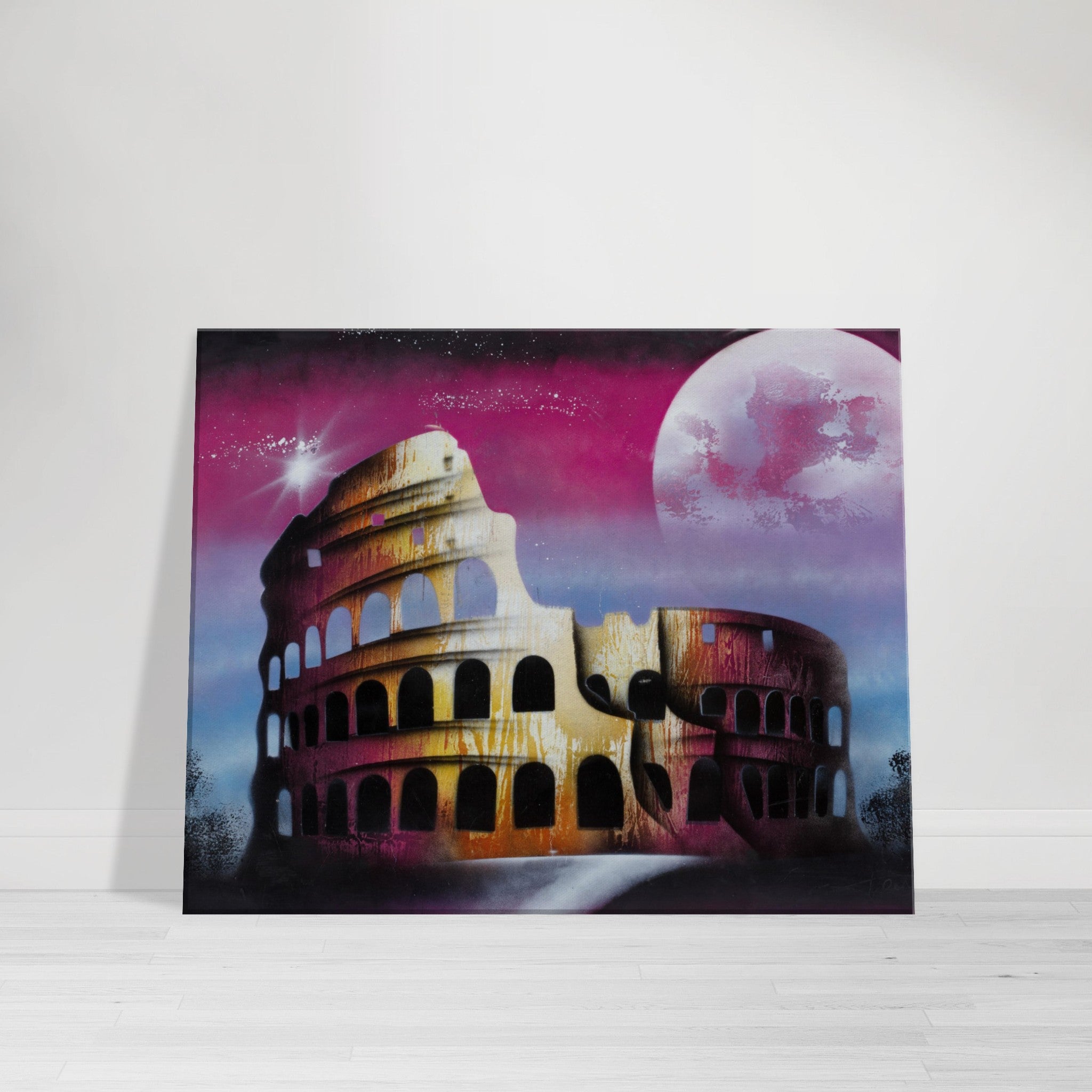 Colosseum Spray Painting on Canvas