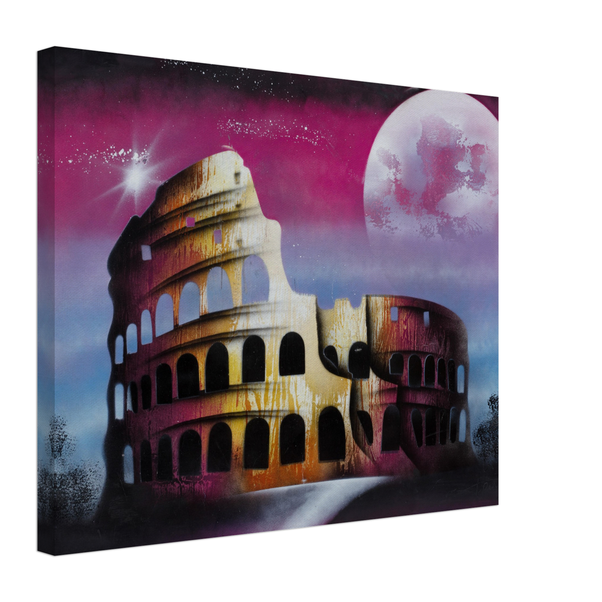 Colosseum Spray Painting on Canvas