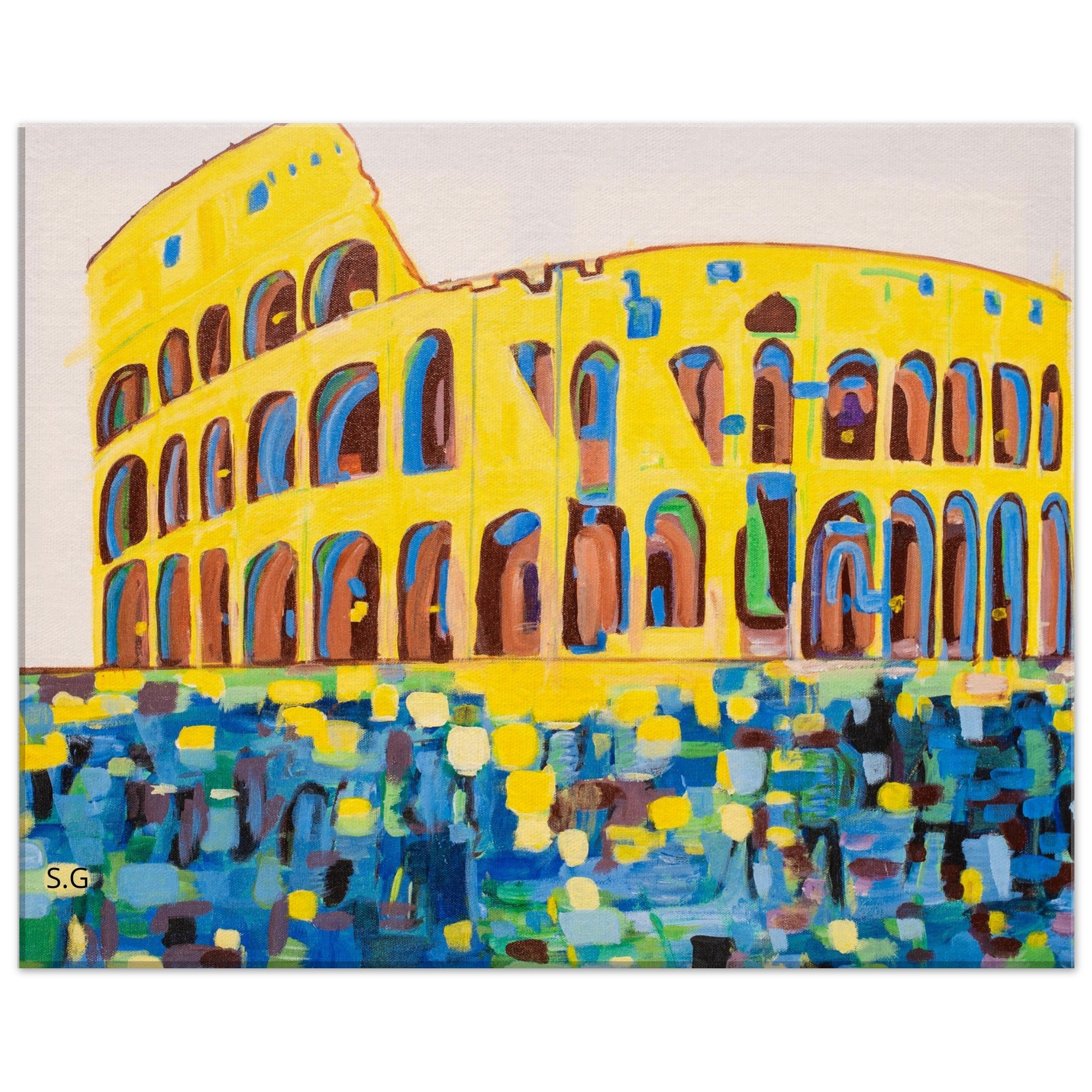 Roma Colosseum Abstract Acrylic Painting on Canvas