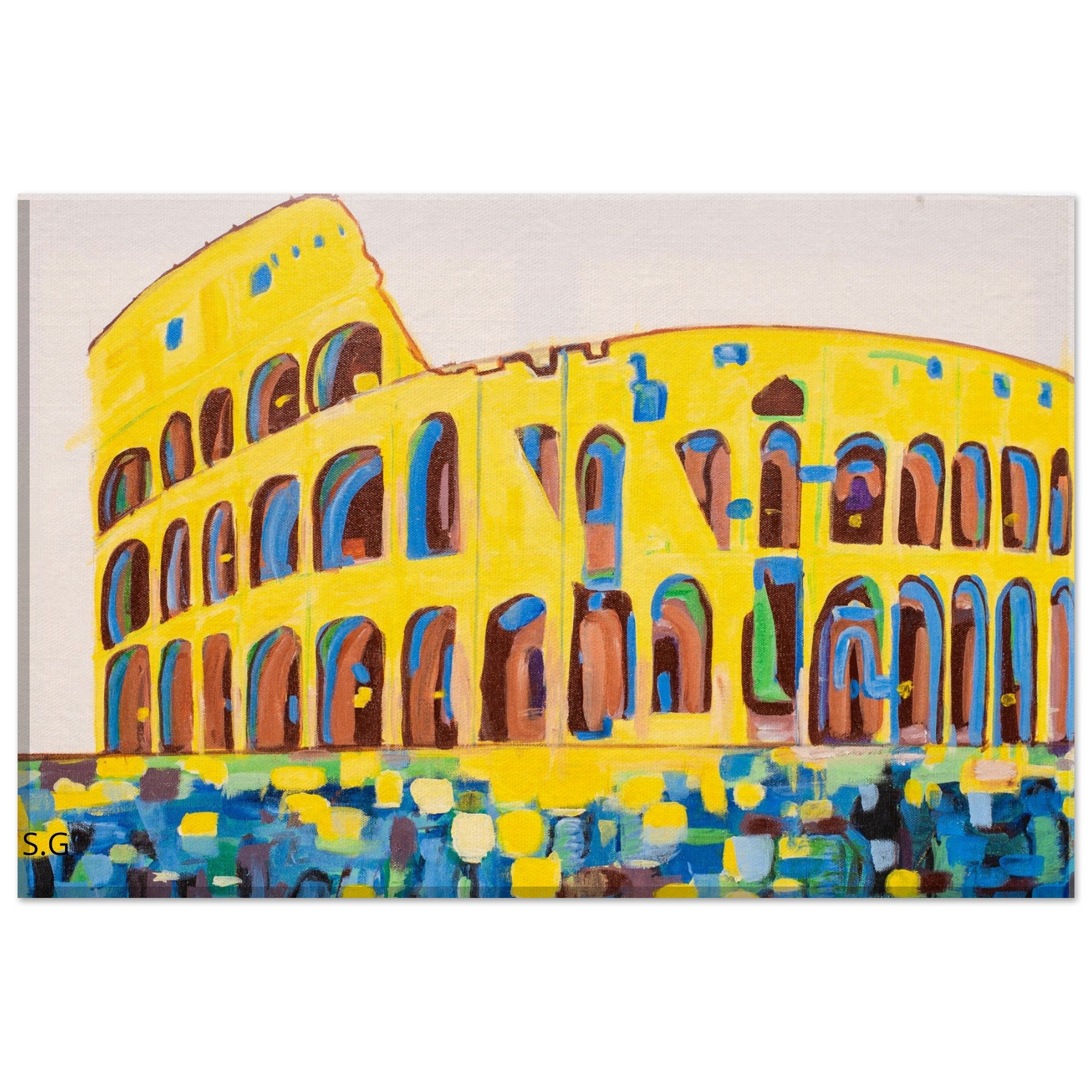 Roma Colosseum Abstract Acrylic Painting on Canvas