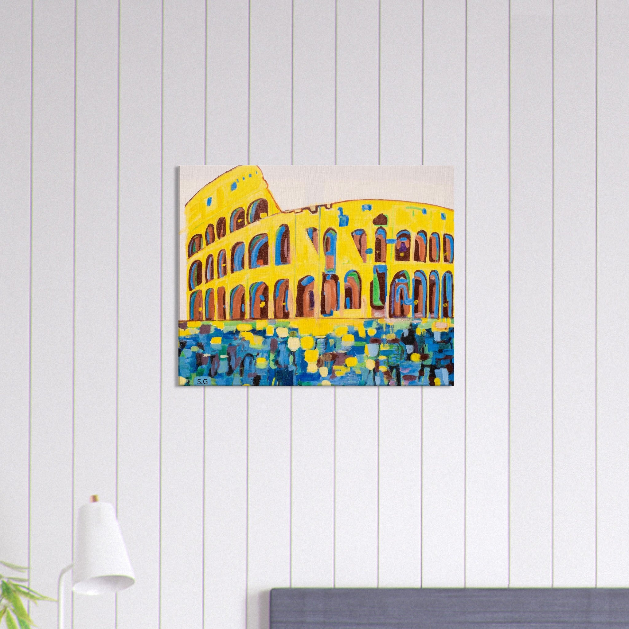 Roma Colosseum Abstract Acrylic Painting on Canvas