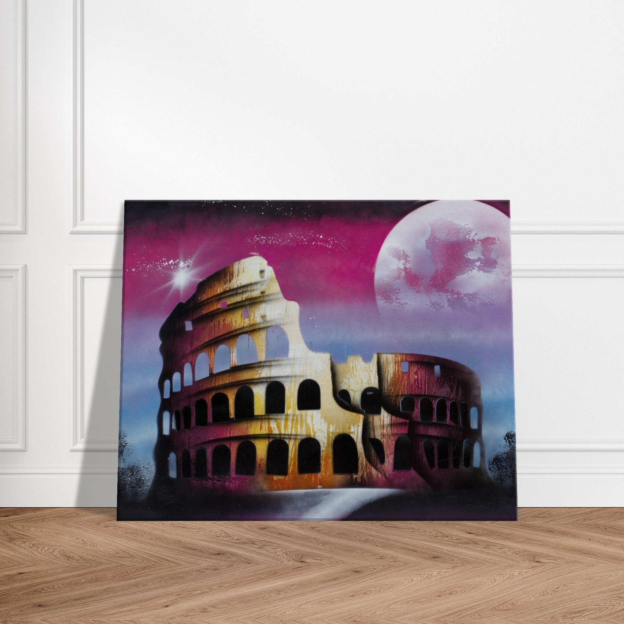 Colosseum Spray Painting on Canvas