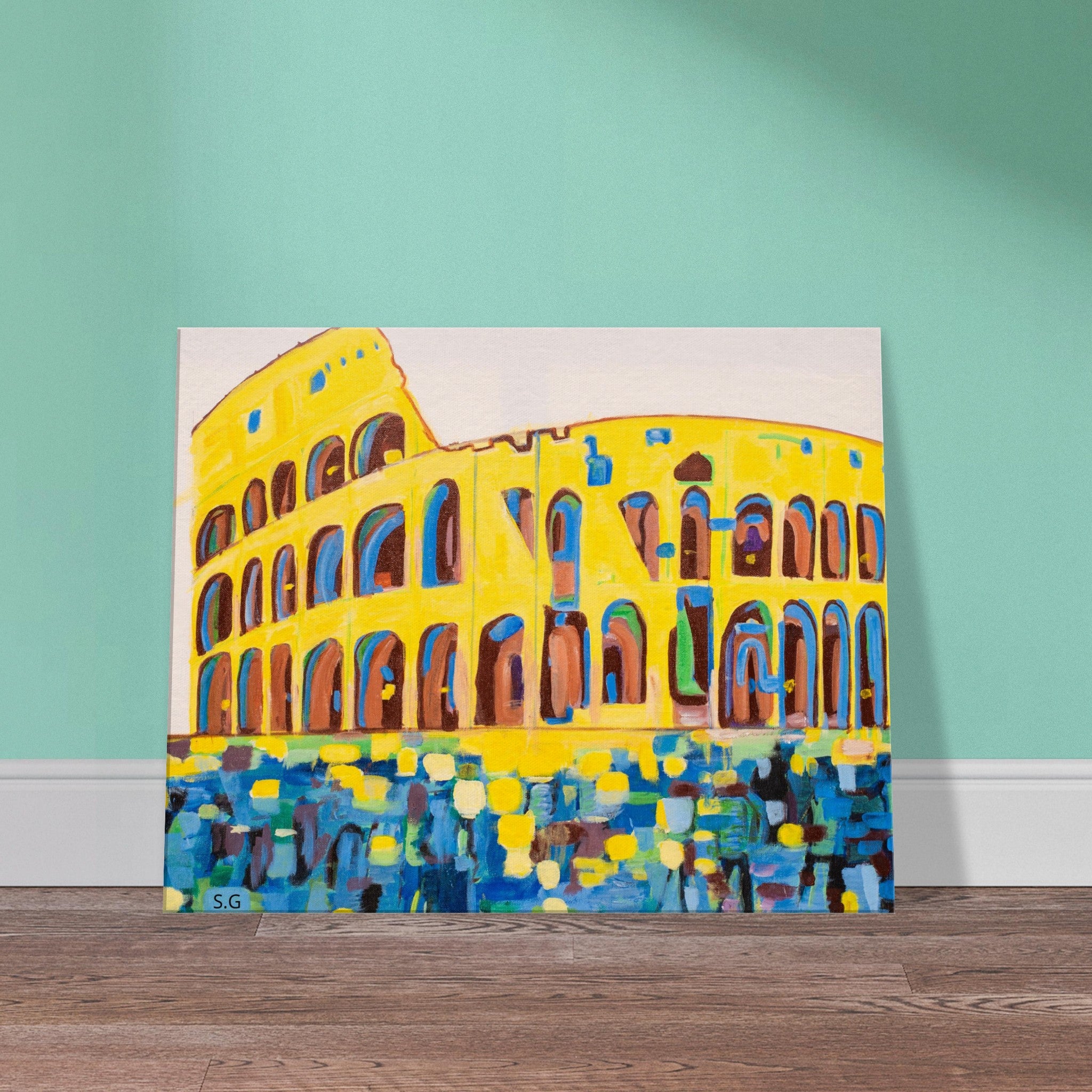 Roma Colosseum Abstract Acrylic Painting on Canvas