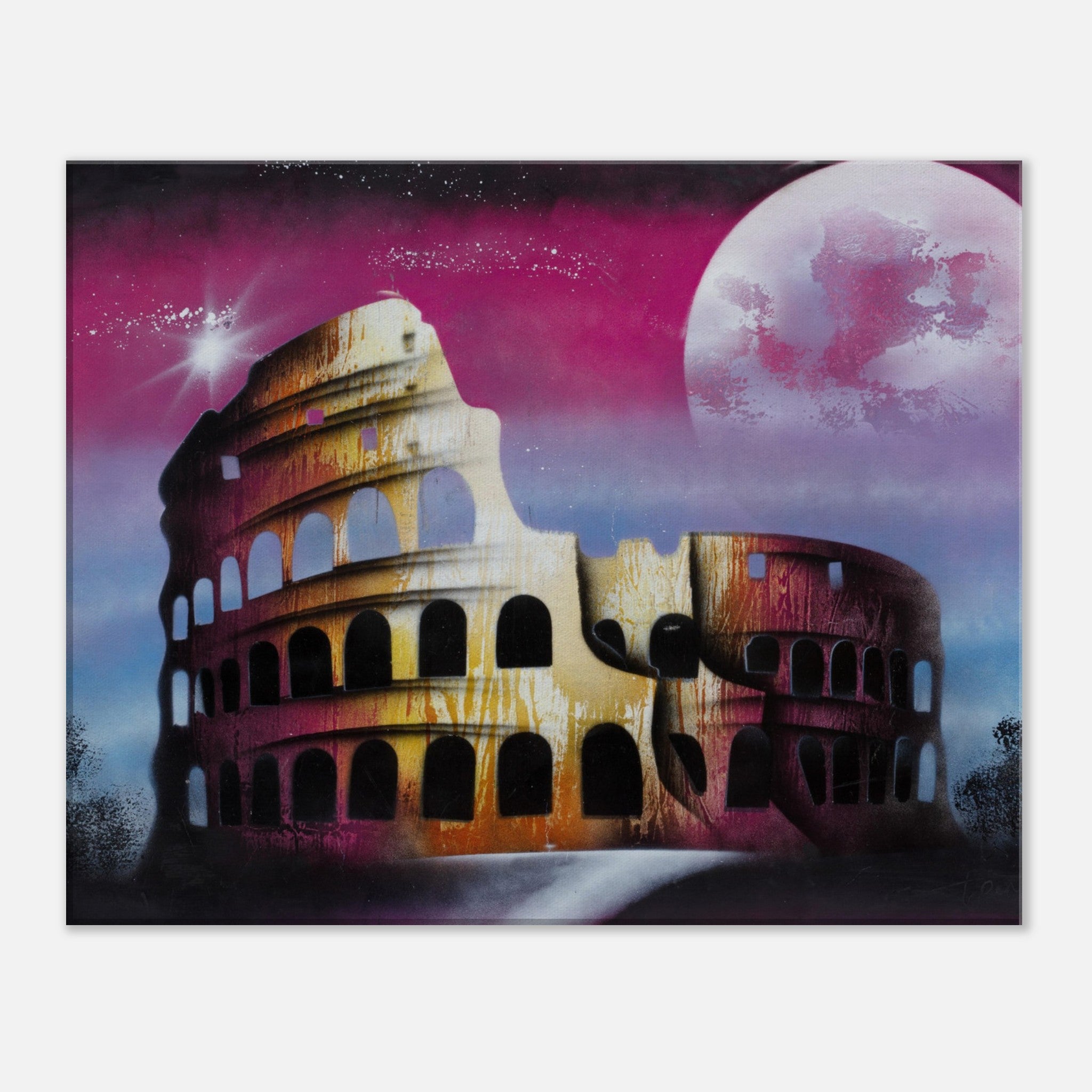 Colosseum Spray Painting on Canvas