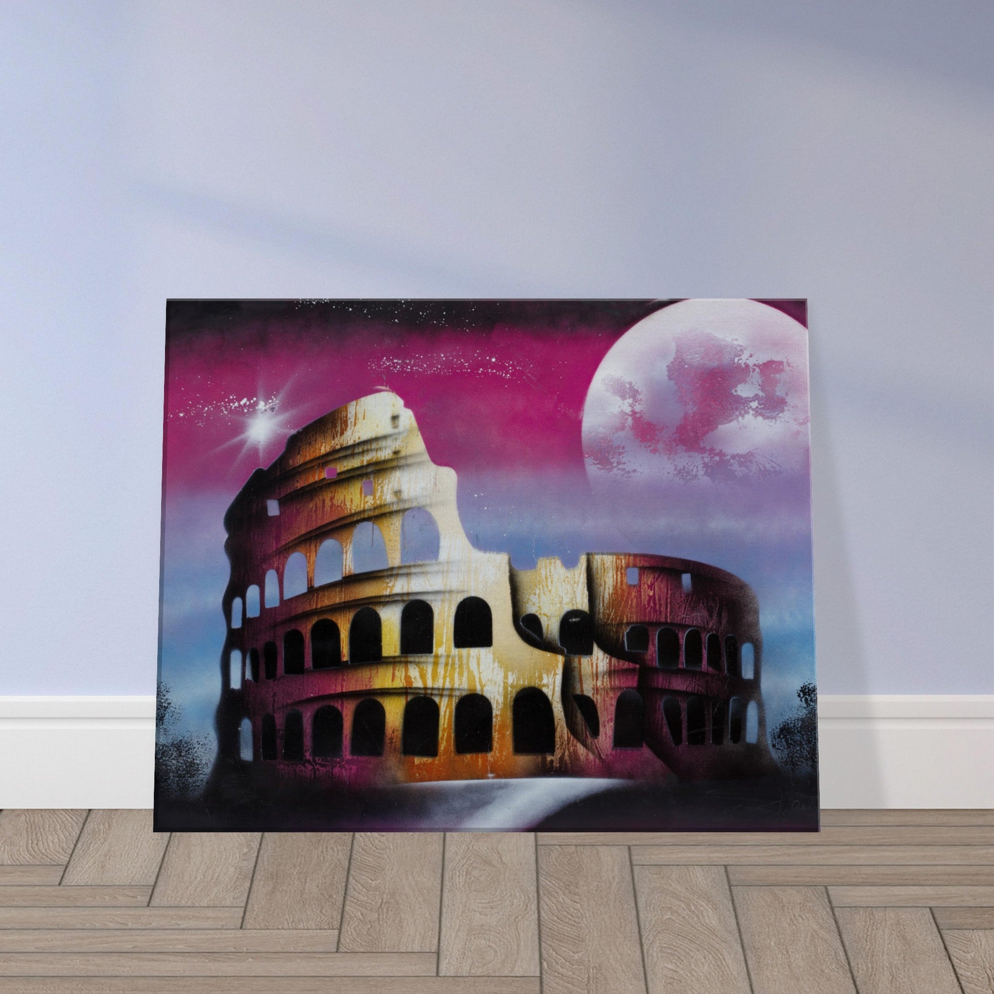 Colosseum Spray Painting on Canvas