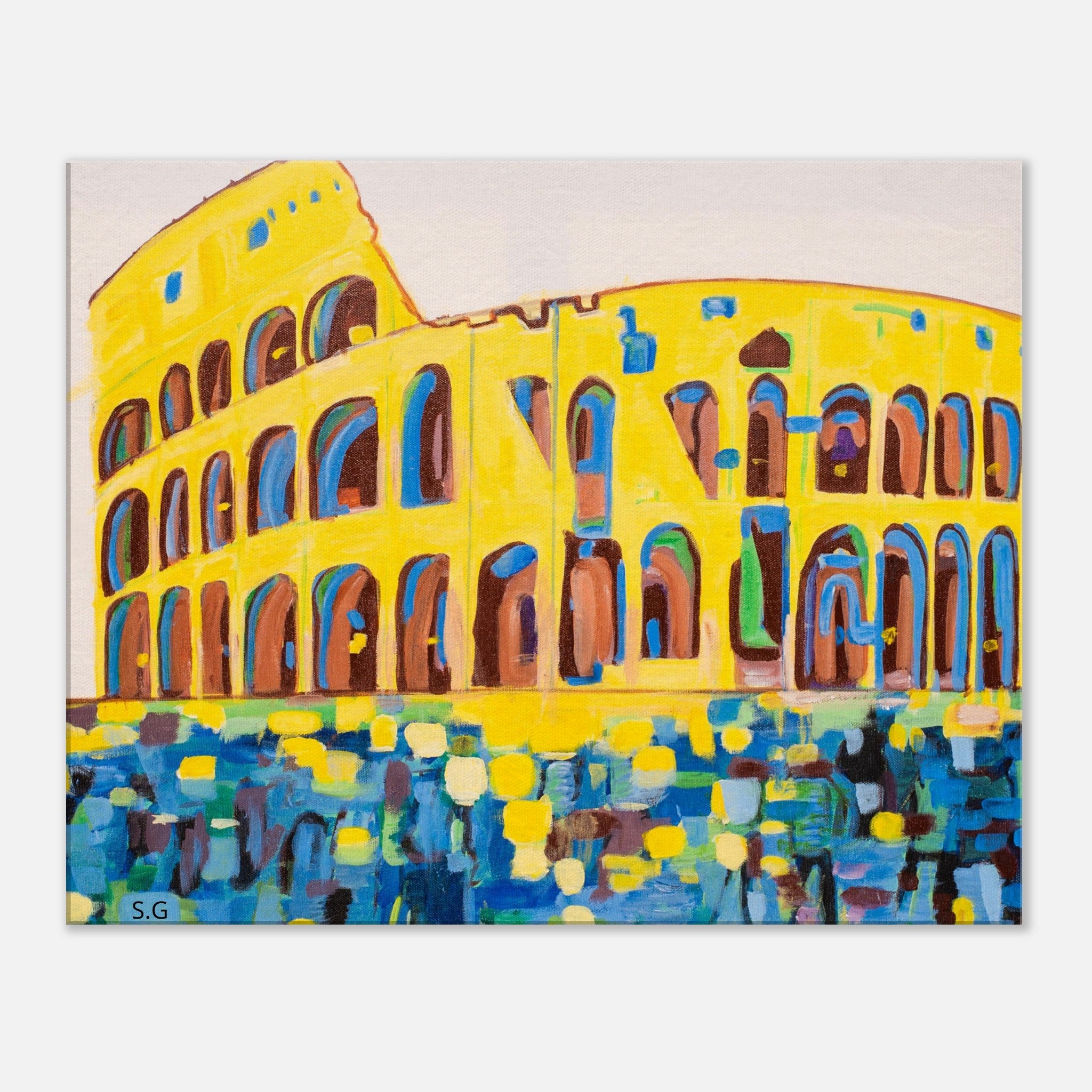 Roma Colosseum Abstract Acrylic Painting on Canvas