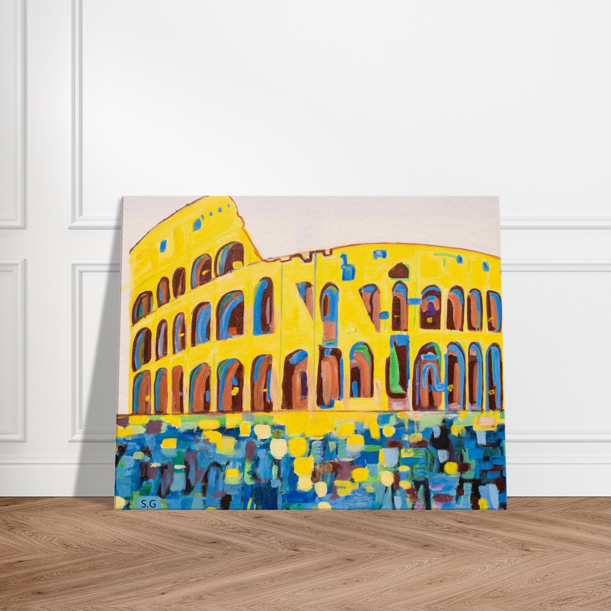 Roma Colosseum Abstract Acrylic Painting on Canvas