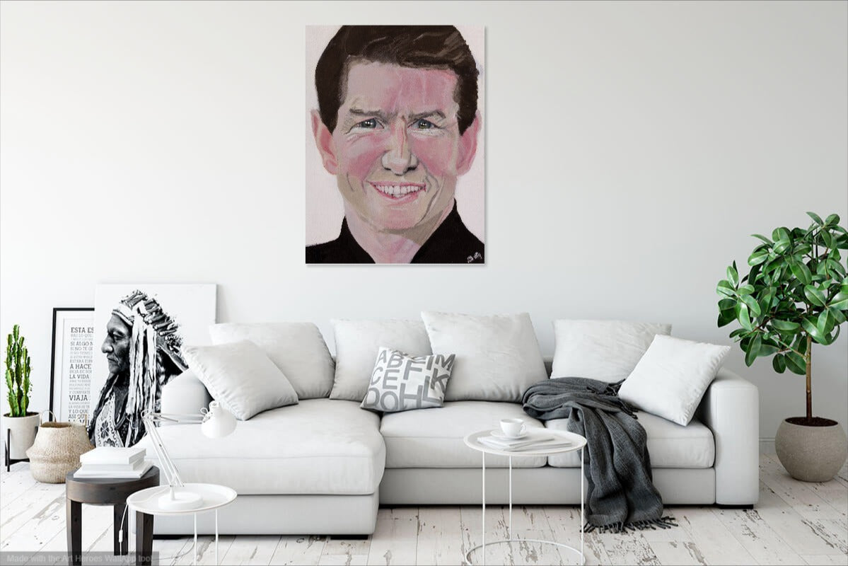 Cruise Impossible on Canvas Tom Cruise Portrait Painting in Oil Handmade