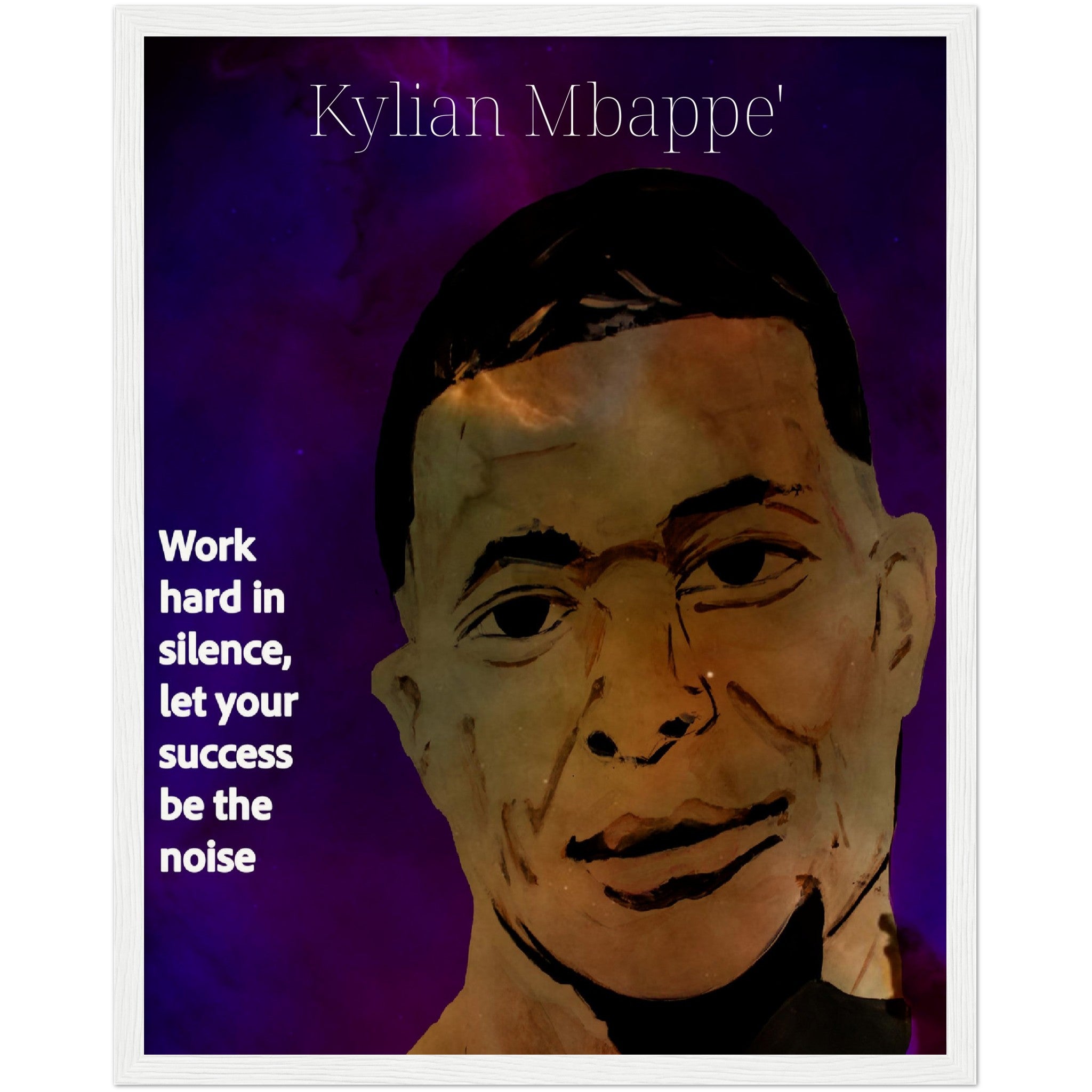 Kylian Mbappe' Wooden Framed Poster