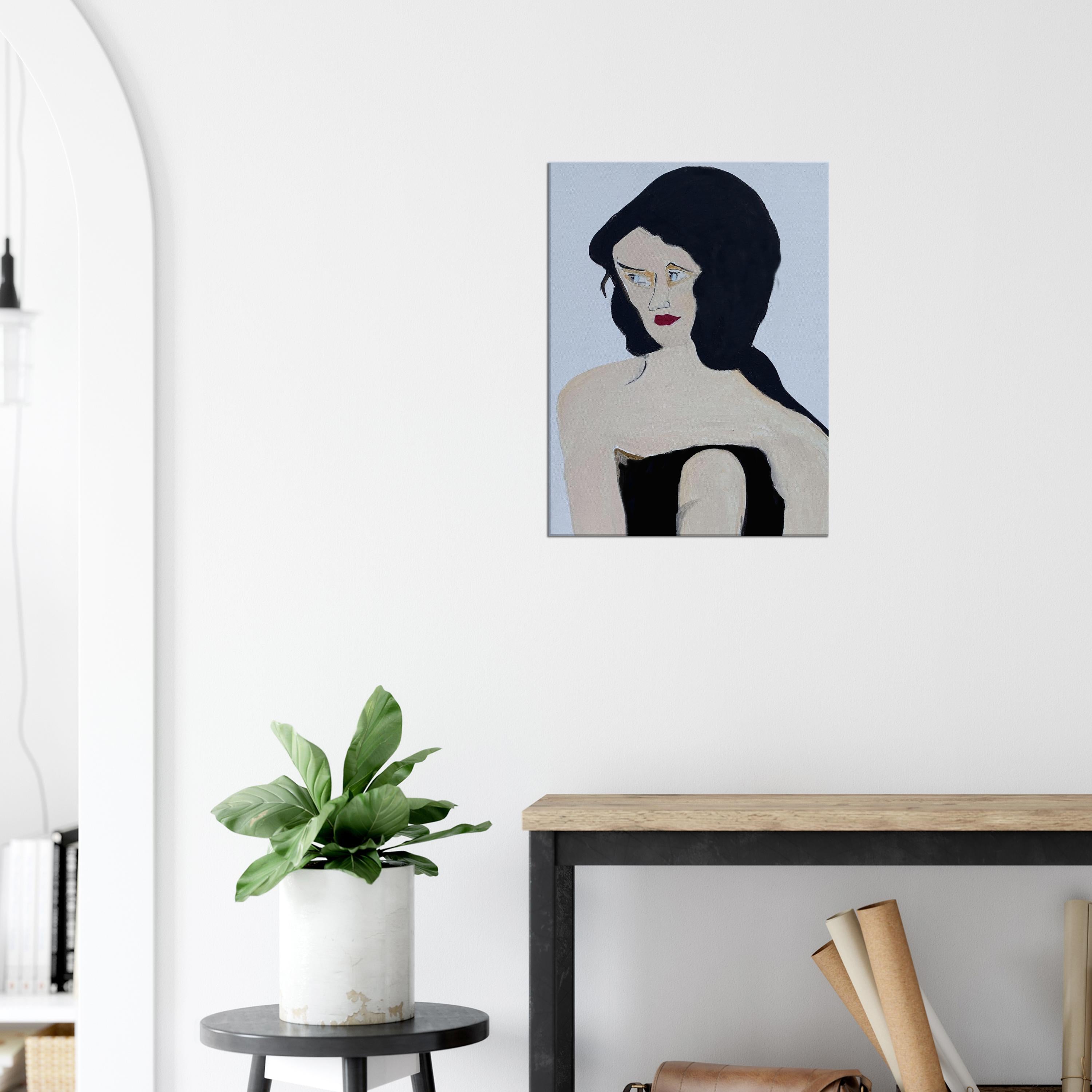 Canvas Print of a sitting Lady