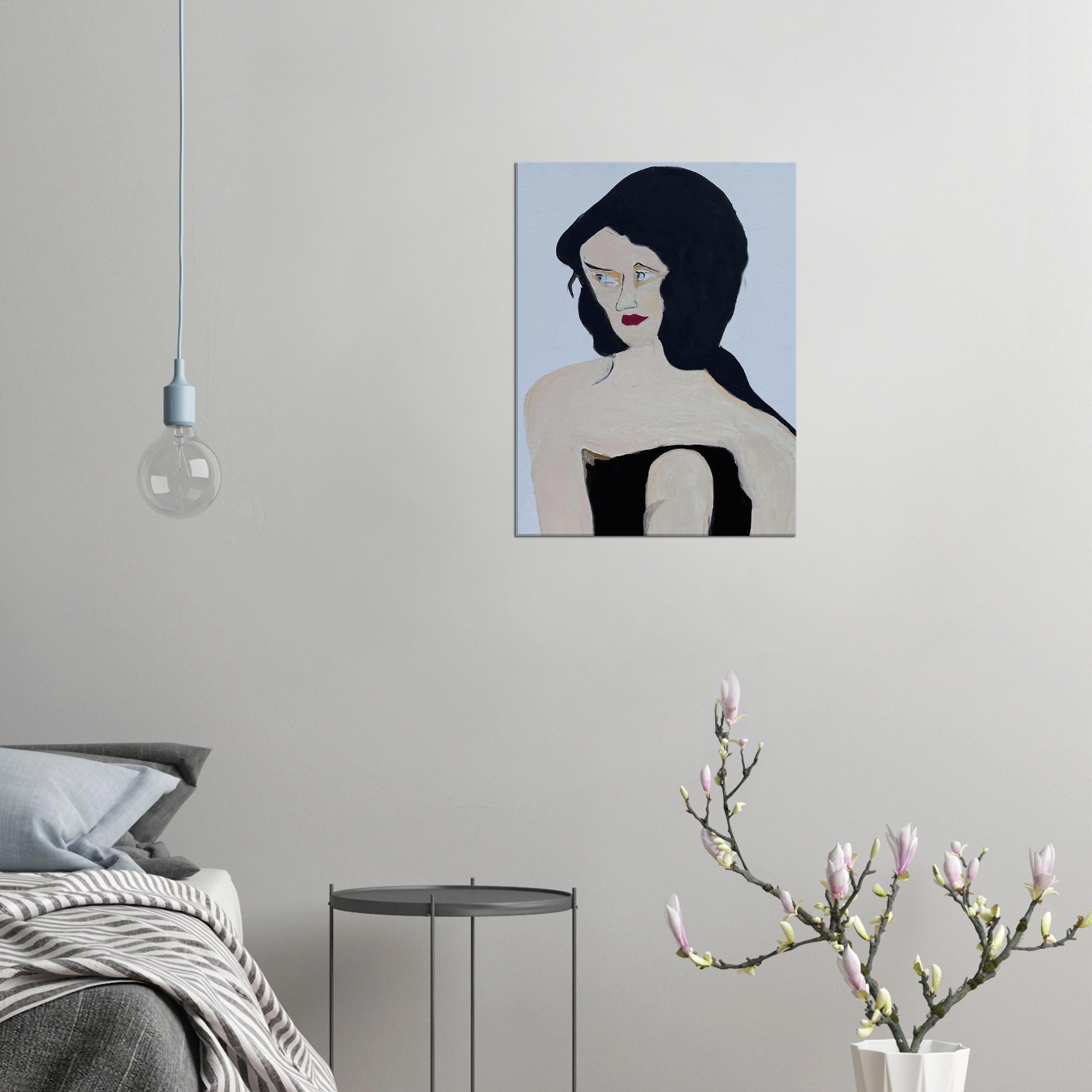 Canvas Print of a sitting Lady