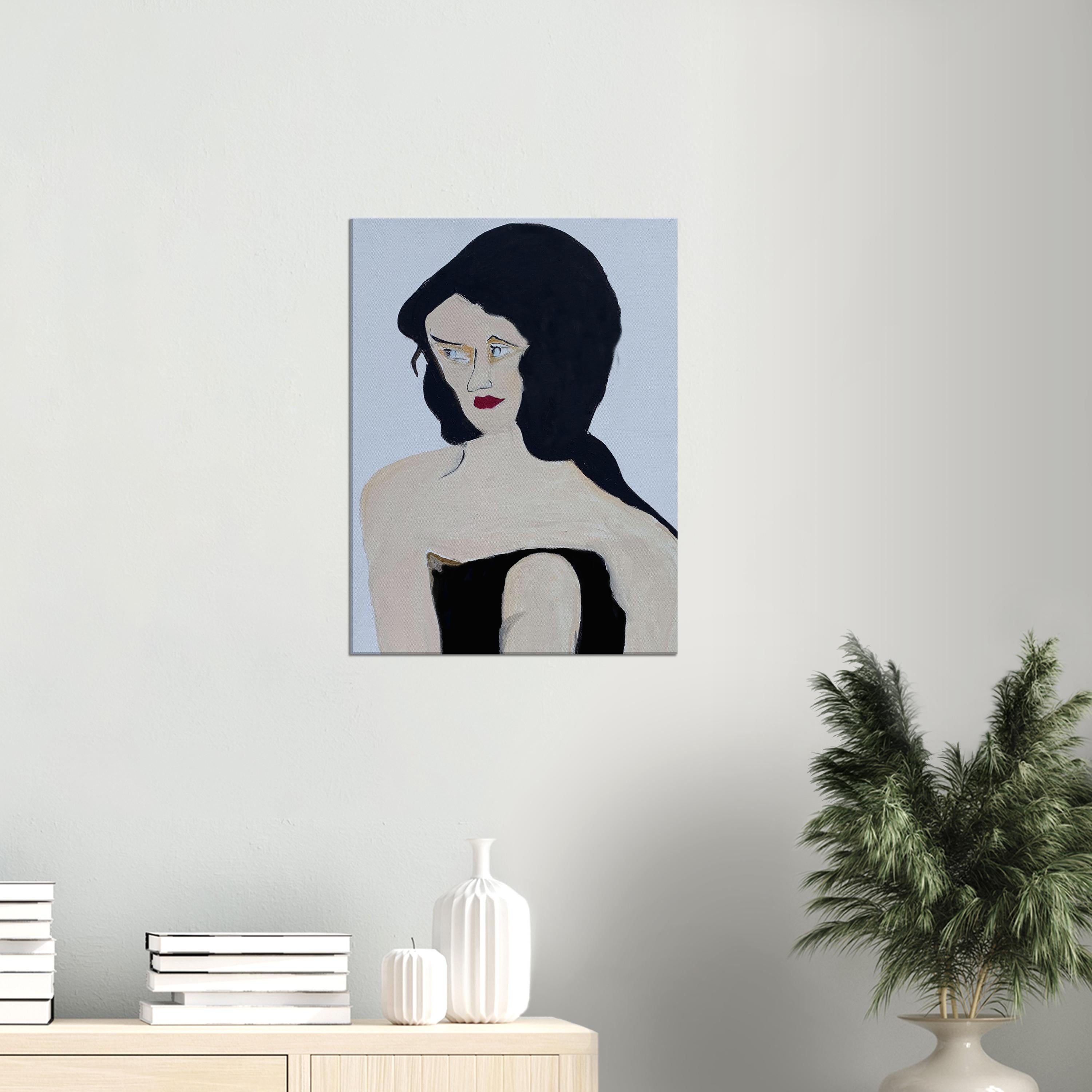 Canvas Print of a sitting Lady