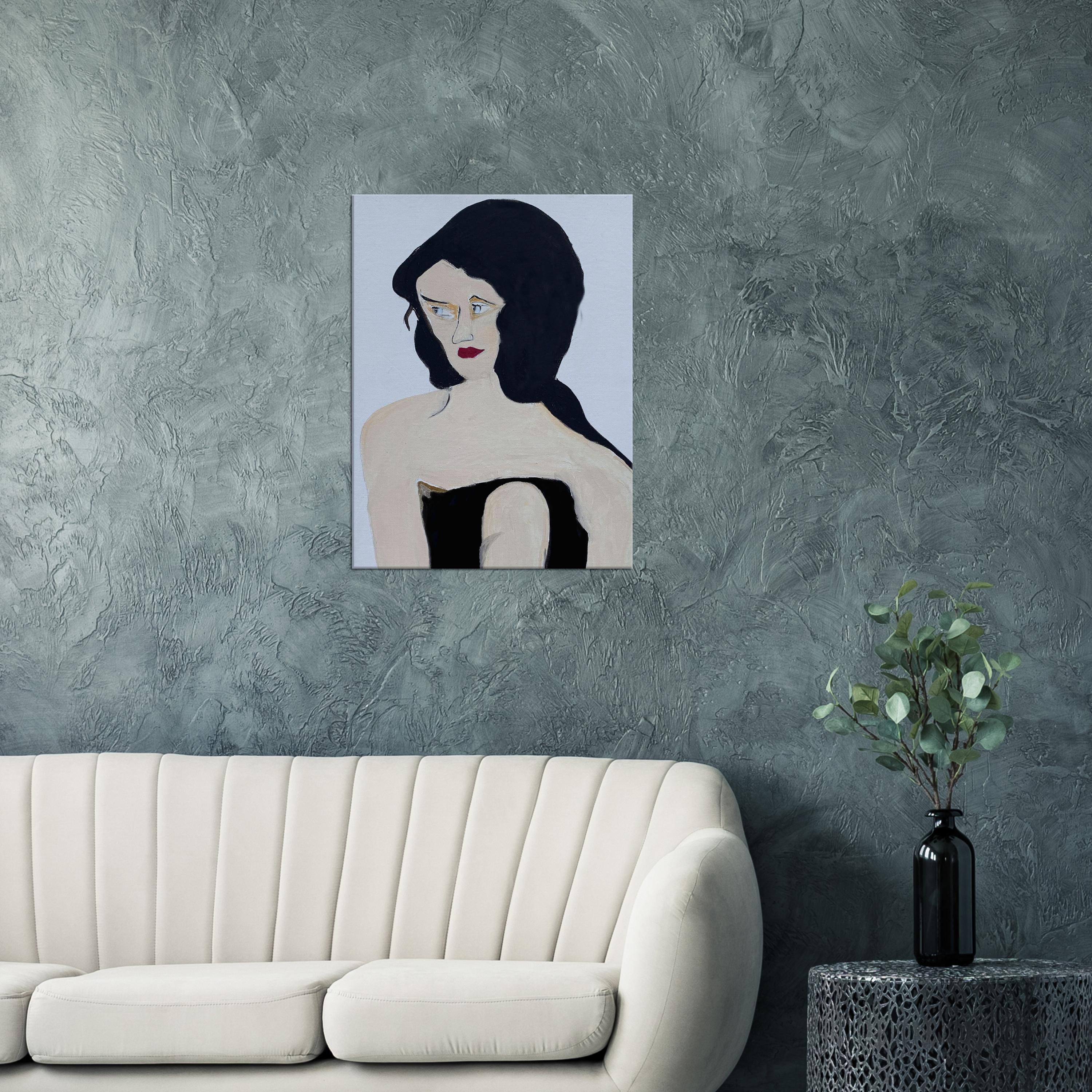 Canvas Print of a sitting Lady